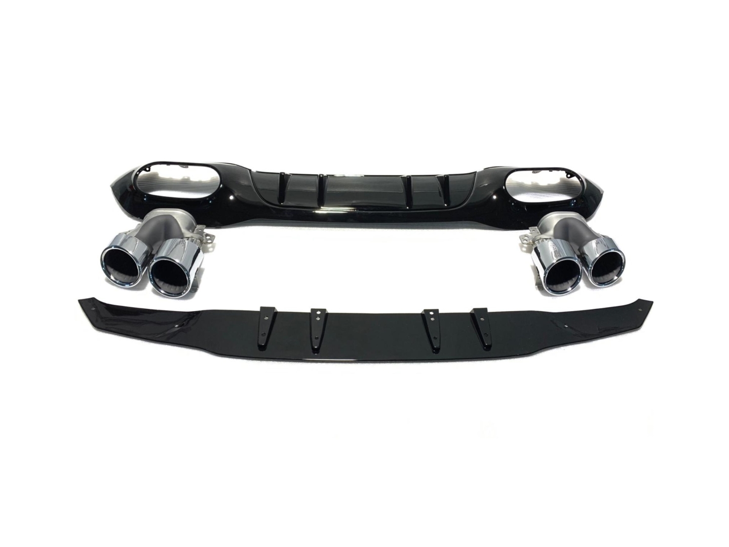 W177 HATCHBACK 2019+ SILVER DIFFUSER & EXHAUST SET - WITH SILVER EXHAUST