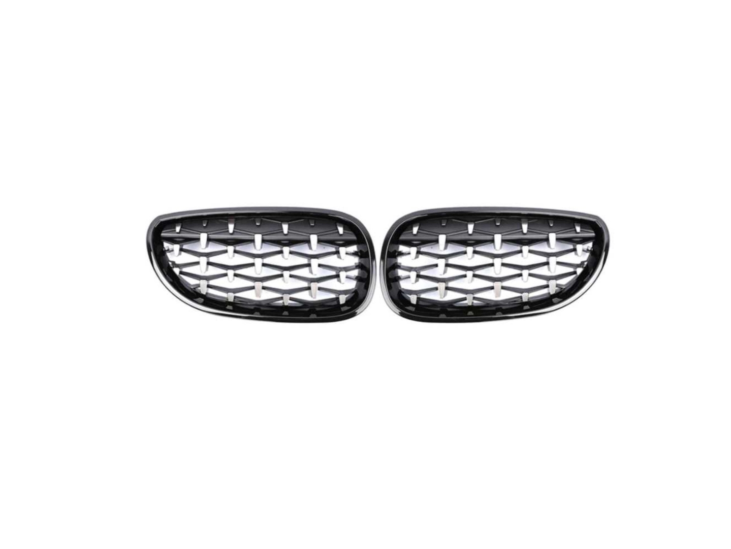 FOR 5 SERIES E60 2004-2009  DIAMOND GRILLE  GLOSS BLACK (BRIGHT BLACK)  FRAME 