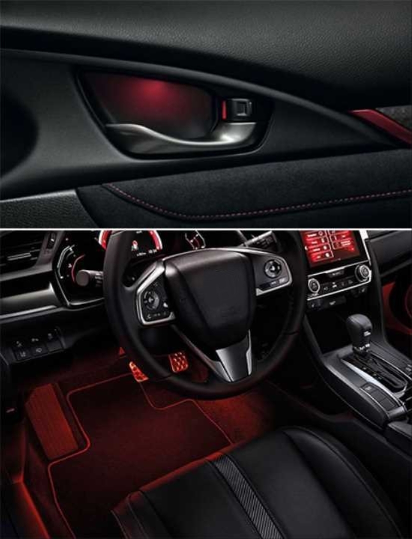  CIVIC FC5  DOOR IC AMBIENT LIGHT RED COLOR - FOOTWELL LIGHT AMBIENT RED COLOR 