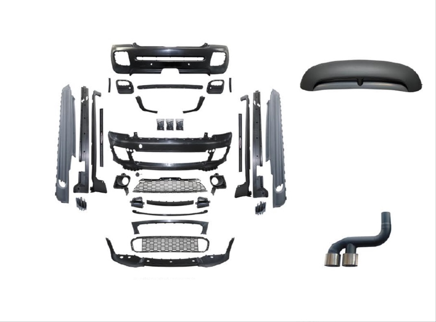 FOR MINI COOPER R56 08-14 JCW BODY KIT (BODY KIT+SPOILER+EXHAUST PIPES)
